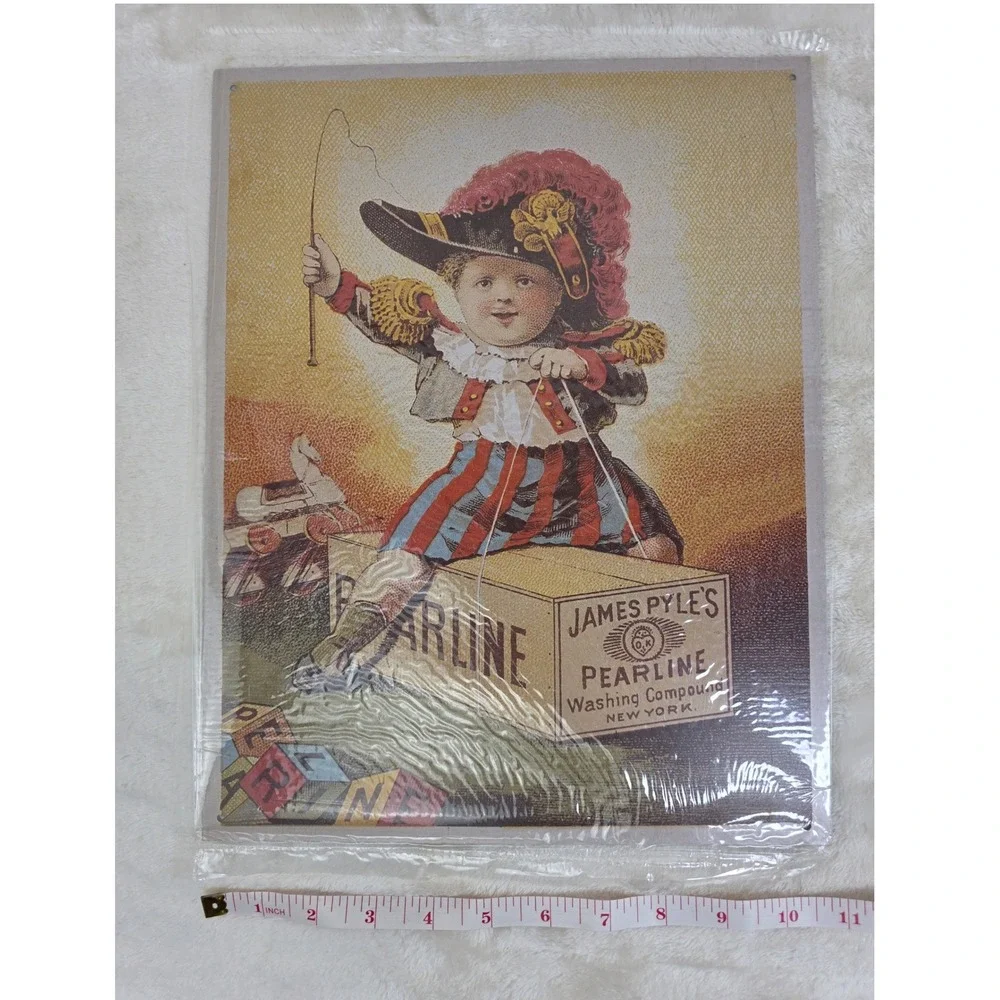 Vintage Style James Pyle Pearline Washing Compound Tin Sign Retro Decor‎